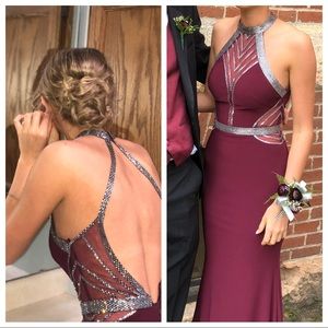 Maroon prom dress